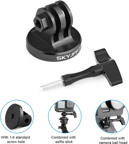 Miniatura 2 de Adaptador de trípode-perno de aluminio compatible Cámara de acción Gopro Hero 13 12 11 10 9 8 DJI Osmo Insta360 AKASO y otras cámaras de acción