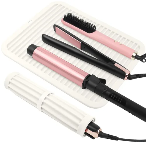 Miniatura 9 de Alfombrilla de silicona resistente al calor, alfombrilla profesional para herramientas de cabello para rizadores, planchas, alisadores de pelo