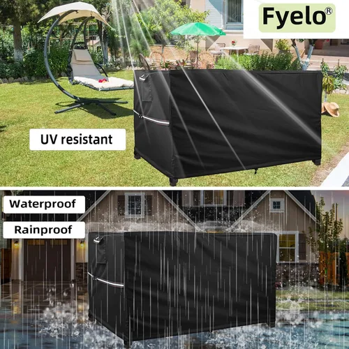 Miniatura 6 de Funda rectangular de 44 x 28 pulgadas para mesas de hoguera de gas al aire libre de 40 a 44 pulgadas, cubierta de mesa de hoguera para patio