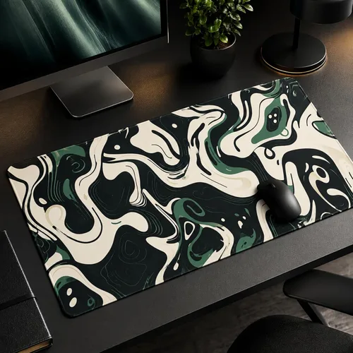 Miniatura 22 de AQQA Alfombrilla grande para mouse (35 x 17 pulgadas), extendida XXXL con base de goma antideslizante, líneas de mapa topográfico de fondo, contorno