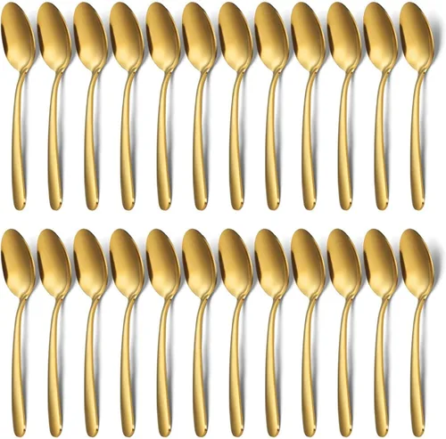 Miniatura 8 de Unokit - Juego de 24 cucharas de té – Cuchara de acero inoxidable de 6.7 pulgadas, postre, mesa, cucharas de cubiertos solo para el hogar, cocina