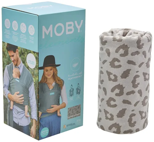 Miniatura 13 de Portabebés Moby Baby Wrap Featherknit para recién nacidos a niños pequeños (8-15kg), porta bebé tipo cabestrillo, diseño ligero y manos libres