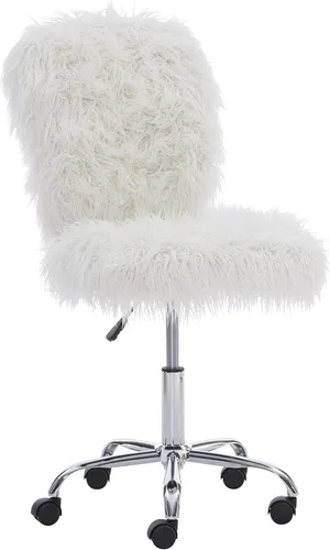 Miniatura 10 de Linon Cora Faux Flokati - Silla de oficina sin brazos, color blanco
