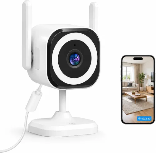 Cámara 2K para Seguridad del Hogar, Cámaras de Seguridad 5G para Exteriores/Interiores, Cámara de Monitoreo para Bebés para