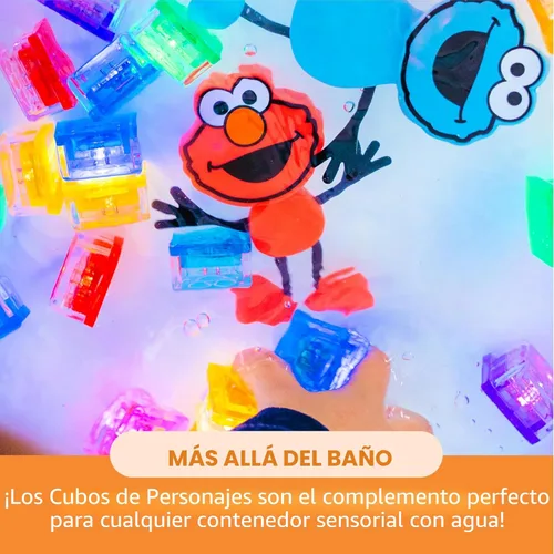 Miniatura 6 de Glo Pals x Barrio Sésamo Cubos Luminosos Activados por Agua para Juego Sensorial (Elmo - Cubos con Personaje)