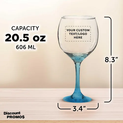 Miniatura 5 de Juego de copas de vino personalizadas para boda Premiere de 20.5 onzas, paquete a granel personalizado, cristalería de restaurante, perfectas