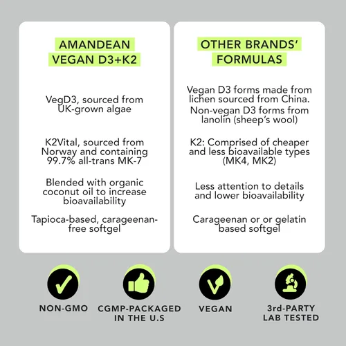 Miniatura 4 de Vegano prémium D3 K2. Vitamina D3 5000 iu de algas. All-Trans MK-7 K2. 120 cápsulas blandas. A base de plantas y sin carragenina. Mezcla de aceite