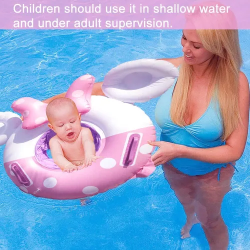 Miniatura 3 de Umbresen Flotador de natación para bebé, anillo de natación inflable lindo con asiento y asa, flotadores de piscina, juguetes, balsa de agua