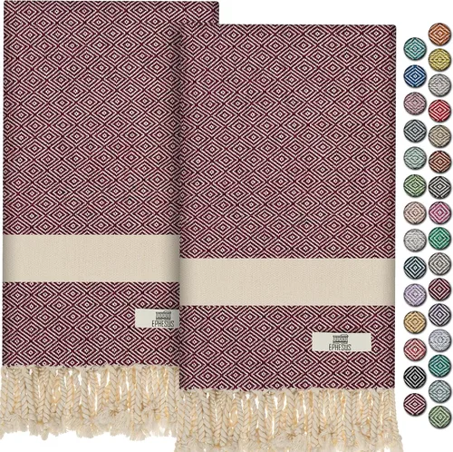 Miniatura 41 de EPHESUS TOWELS Toallas de Mano - Juego de 2 18" x 30" - Toalla de Mano Turca Decorativa para Baño, Cocina, Invitados, Cara, Cabello, Té, Paño