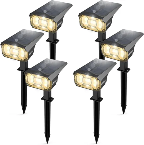 Miniatura 16 de LEREKAM 40 focos LED, IP65, impermeables, con energía solar, 2 en 1, luz de pared, luces de paisajismo al aire libre, encendido/apagado automático
