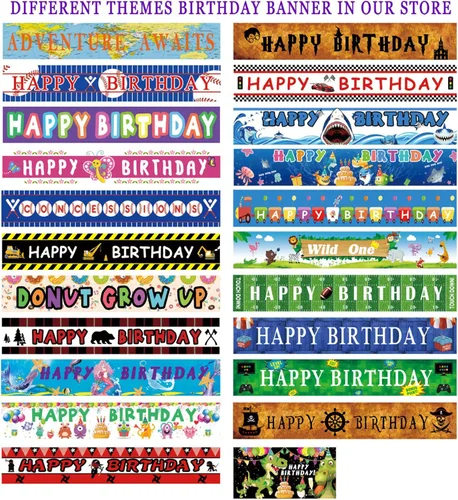 Miniatura 9 de Cartel grande de béisbol de feliz cumpleaños, temática deportiva, decoración de fiesta de cumpleaños, suministros de telón de fondo (9.8 x 1.6 pies)