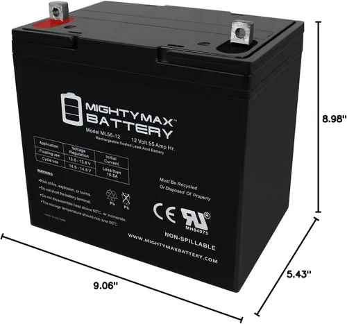 Miniatura 9 de Batería de repuesto para 12 V 55 Ah MK m22nfsldg – Mighty Max Batería marca producto