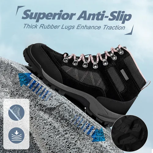 Miniatura 3 de R CORD Botas de senderismo para mujer, botas de senderismo impermeables, ligeras, transpirables, antideslizantes, duraderas, botas de senderismo
