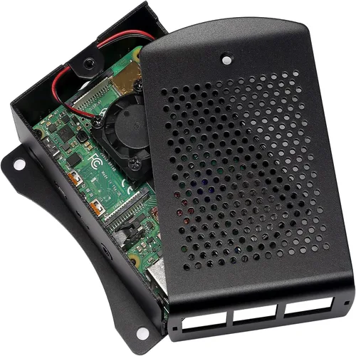 Miniatura 7 de Caja de metal para Raspberry Pi 3 para RPi 3, carcasa protectora de aluminio, carcasa montada en la pared con doble ventilador de refrigeración