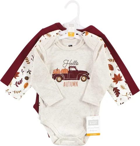 Miniatura 99 de Hudson Baby Body unisex de algodón de manga larga para bebé, leopardo rosa rojo