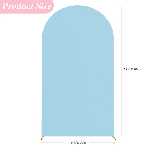 Miniatura 78 de Putros Cubierta de Arco de Boda 6 Pies Beige Spandex Ajustada Parte Superior Redonda Chiara Cubiertas de Soporte de Fondo para Decoración de Bodas