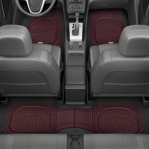 Miniatura 2 de BDK Alfombrillas de suelo de coche rojas resistentes para todo clima, forros interiores para automóvil, furgoneta, camión, SUV, protección