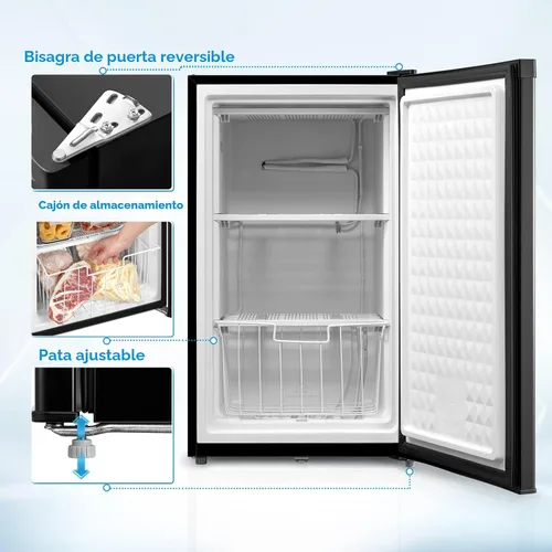 Miniatura 2 de Midea MRU03M2ABB - Congelador vertical, mini congelador de 3.0 pies cúbicos, para cocina, apartamento, oficina, sótano o dormitorio, negro Blanco
