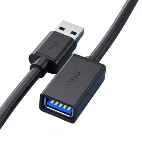 Miniatura 3 de ALINNA - Paquete de 5 cables de extensión USB 3.0 negros tipo A, macho a hembra, para tableta, teclado USB, mouse, unidad flash, disco duro