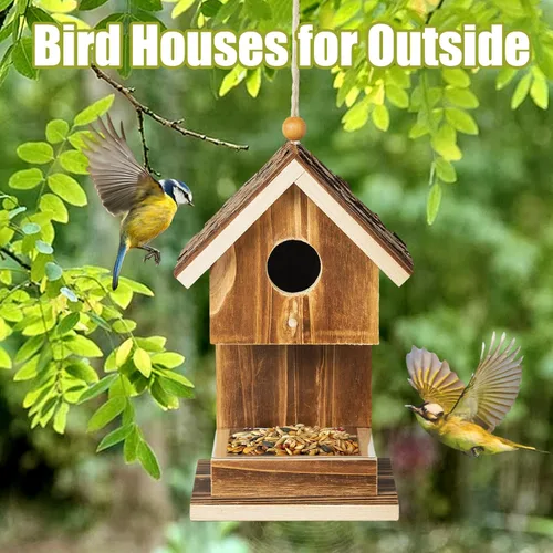 Miniatura 3 de Casas de pájaros para colgar en el exterior, comedero para colibríes, cardenal Wren, pájaros silvestres, pájaros silvestres, pequeña casa de pájaros