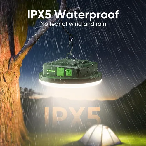 Miniatura 6 de Eventek Linterna de campamento de 12000 mAh, luces LED ultra brillantes con 4 modos y magnética, linterna recargable impermeable IPX5 para cortes