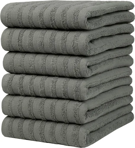 Miniatura 27 de Toallas de cocina premium (20"x 28", paquete de 6) Toallas de plato grandes de algodón Juego de textiles de cocina planos y de rizo altamente