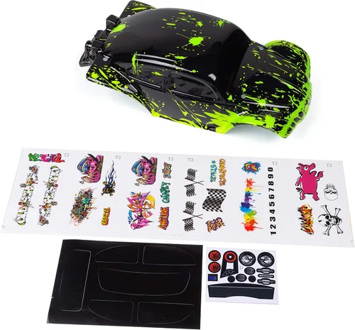 SummitLink Cuerpo personalizado verde fangoso sobre negro compatible con escala 1/10 RC coche o camión (camión no incluido) STB-BG-01