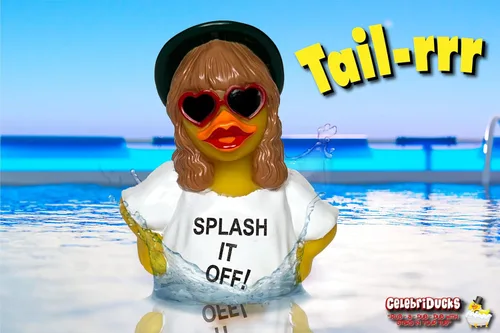Miniatura 4 de CelebriDucks - Tail-RRR - Splash It Off - Patos de goma flotantes - Juguete de baño coleccionable para niños y adultos de todas las edades