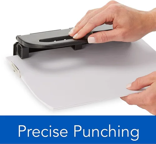 Miniatura 3 de Swingline Perforadora de 2 a 7 agujeros, semiajustable, perforadora de agujeros resistente, fácil al tacto, capacidad de perforación de 24 hojas
