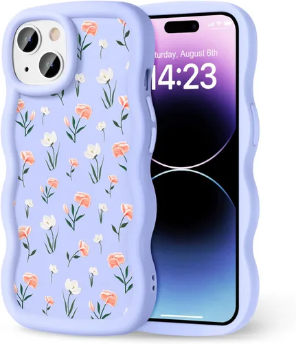Miniatura 189 de Compatible con iPhone SE/8/7 Funda para Mujeres y Niñas, Marco Ondulado Rizado con Patrón Lindo, Estética Delgada Suave Silicona TPU Parachoques