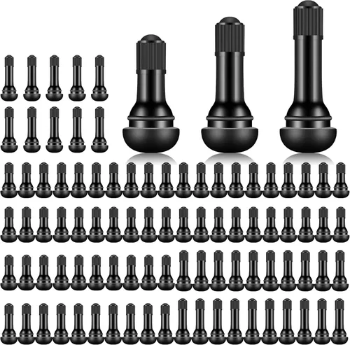 100 piezas TR412 TR413 TR414 tapas de válvula de neumático de goma negra, válvulas a presión, adecuadas para agujeros de llanta de 11.5 mm en