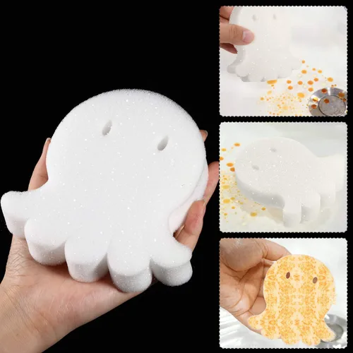 Miniatura 3 de Boao 16 esponjas absorbentes de aceite para bañera de hidromasaje, piscina y spa (pulpo, blanco)