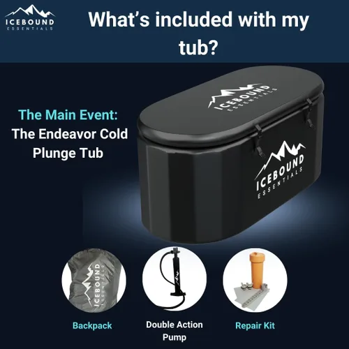Miniatura 4 de Bañera de inmersión fría inflable - XL, negro - baño de hielo de 150 galones - Compatible con enfriadores - Inflable