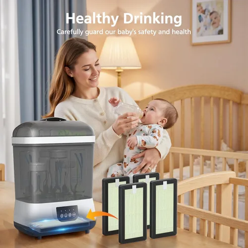 Miniatura 7 de Paquete de 4 filtros de repuesto HEPA compatibles con el esterilizador y secadora todo en uno de Dr. Brown para biberones y chupetes, potente filtro