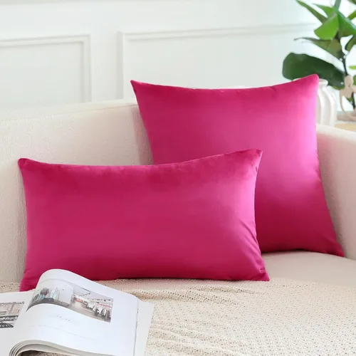 Miniatura 3 de OTOSTAR - Fundas de almohada decorativas de 16 x 16 pulgadas, fundas de cojín de terciopelo suave, fundas cuadradas para sofá, cama, sofá de casa
