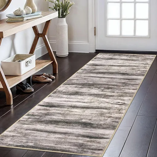Miniatura 181 de KOZYFLY – Alfombra de pasillo moderna y lavable de diseño abstracto verde, 2 x 5 pies, antideslizante, suave y de pelo corto, ideal para cocina