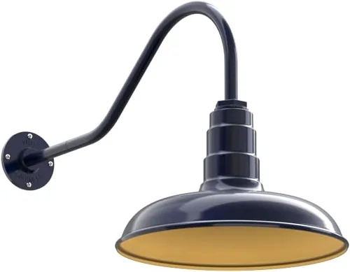 Miniatura 56 de Steel Lighting Co. Topanga - Luz de granero Montaje en pared al aire libre Domo de 14 pulgadas Cuello de cisne de 11 pulgadas Luz de garaje