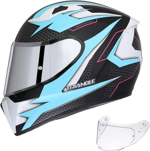 Miniatura 7 de Triangle Casco de doble visera para motocicleta y bicicleta, aprobado por DOT