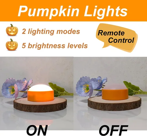 Miniatura 7 de iZAN Luces LED de calabaza a pilas con control remoto y temporizador, velas parpadeantes brillantes sin llama para decoración del hogar, fiesta