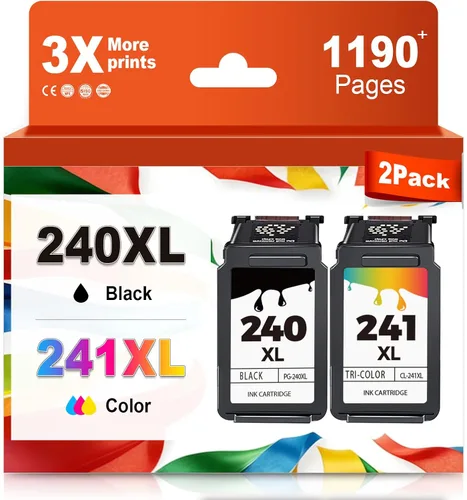 Ubinki 240XL 241XL Cartucho de tinta compatible de repuesto para Canon Ink 240 241 Combo PG-240 CL-241 XL para impresoras MG3620 MG3600 TS5120