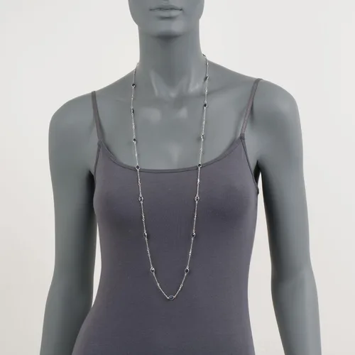 Miniatura 7 de Ross-Simons 7.20 ct. t.w. Sapphire and .25 ct. t.w. Diamond Station Necklace in Sterling Silver