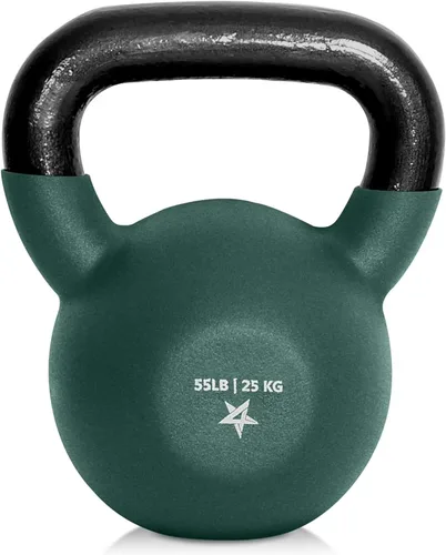 Miniatura 11 de Yes4All Pesas rusas, pesas rusas de hierro fundido recubiertas de neopreno de 5-65 LB, asa de agarre ancho y fondo plano para balanceos, A1. 5LB