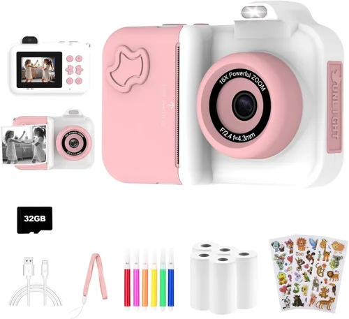 Miniatura 9 de Cámara para Niños con Impresión Instantánea, Regalos de Cumpleaños de Navidad, Juguetes para Niñas y Niños de 4 5 6 7 8 9 10 11 12 Años de Edad, Azul