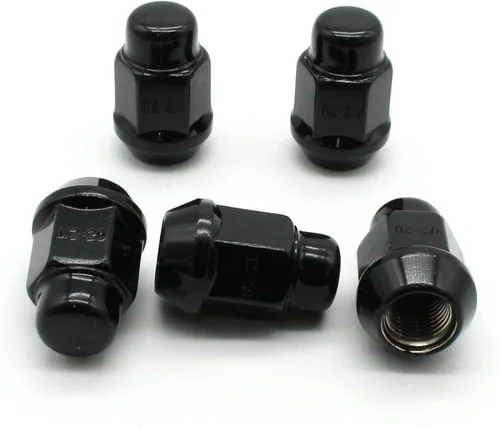 Miniatura 2 de TEMO Tornillo de bloqueo de rueda de tuerca de bellota de 20 piezas de cromo negro 1/2 pulgadas-20 bultos