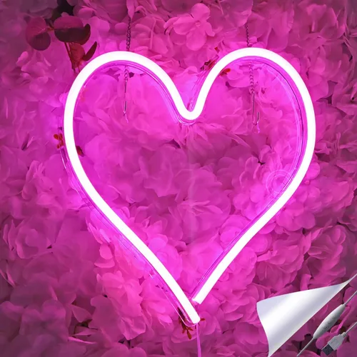 Britrio - Letrero de luz de neón LED para colgar en la pared de dormitorio, sala de estar, habitación de los niños, decoración del hogar, luz Rosado