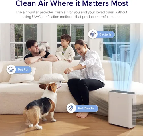 Miniatura 3 de LEVOIT Purificadores de aire para habitaciones grandes y pequeñas, limpiadores de filtro HEPA y de carbono