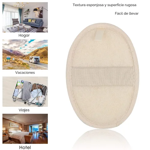 Miniatura 9 de 10 unidades de almohadillas exfoliantes de esponja de luffa - Luffa natural y tela de rizo, estropajos corporales para ducha y baño Mooerca 1