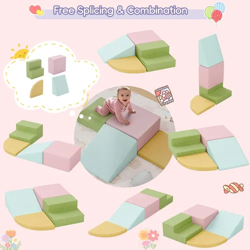 Miniatura 5 de Bloques de escalada de espuma de 4 piezas para niños pequeños, gimnasio de escalada para bebés con espuma de ultra alta densidad para gatear