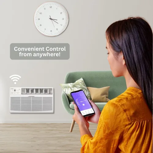 Miniatura 4 de OLMO TTW 14,000 BTU 230V Aire acondicionado de pared con control remoto y kit inteligente incorporado, (calefacción y enfriamiento)