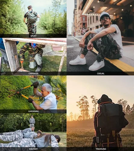 Miniatura 6 de BAYAMO Pantalones cargo para hombre, camuflaje militar, pantalones de fatiga de camuflaje para caza, combate, trabajo, pantalones casuales